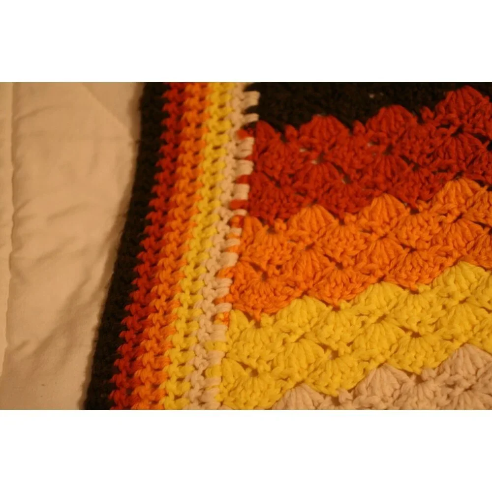 VTG Handmade Crochet Afghan Blanket 69